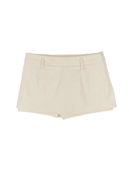 corduroy-low-rise-mini-skort-cd517 / Light beige