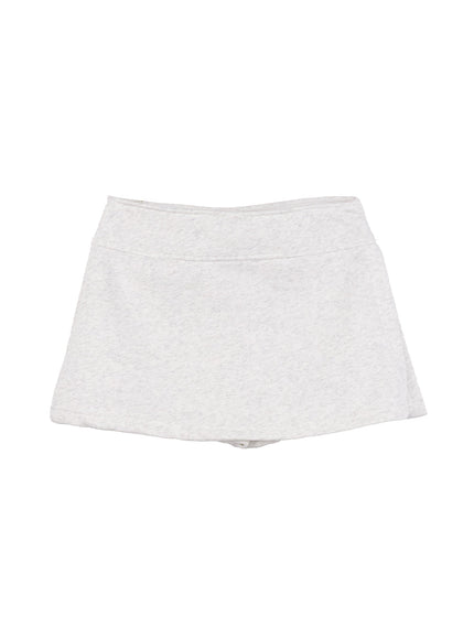 solid-warm-mini-skirt-cn416 / Light gray