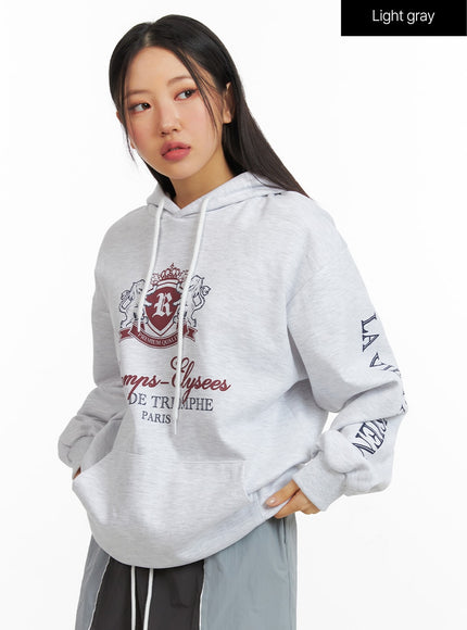 oversized-graphic-hoodie-cf414 / Light gray