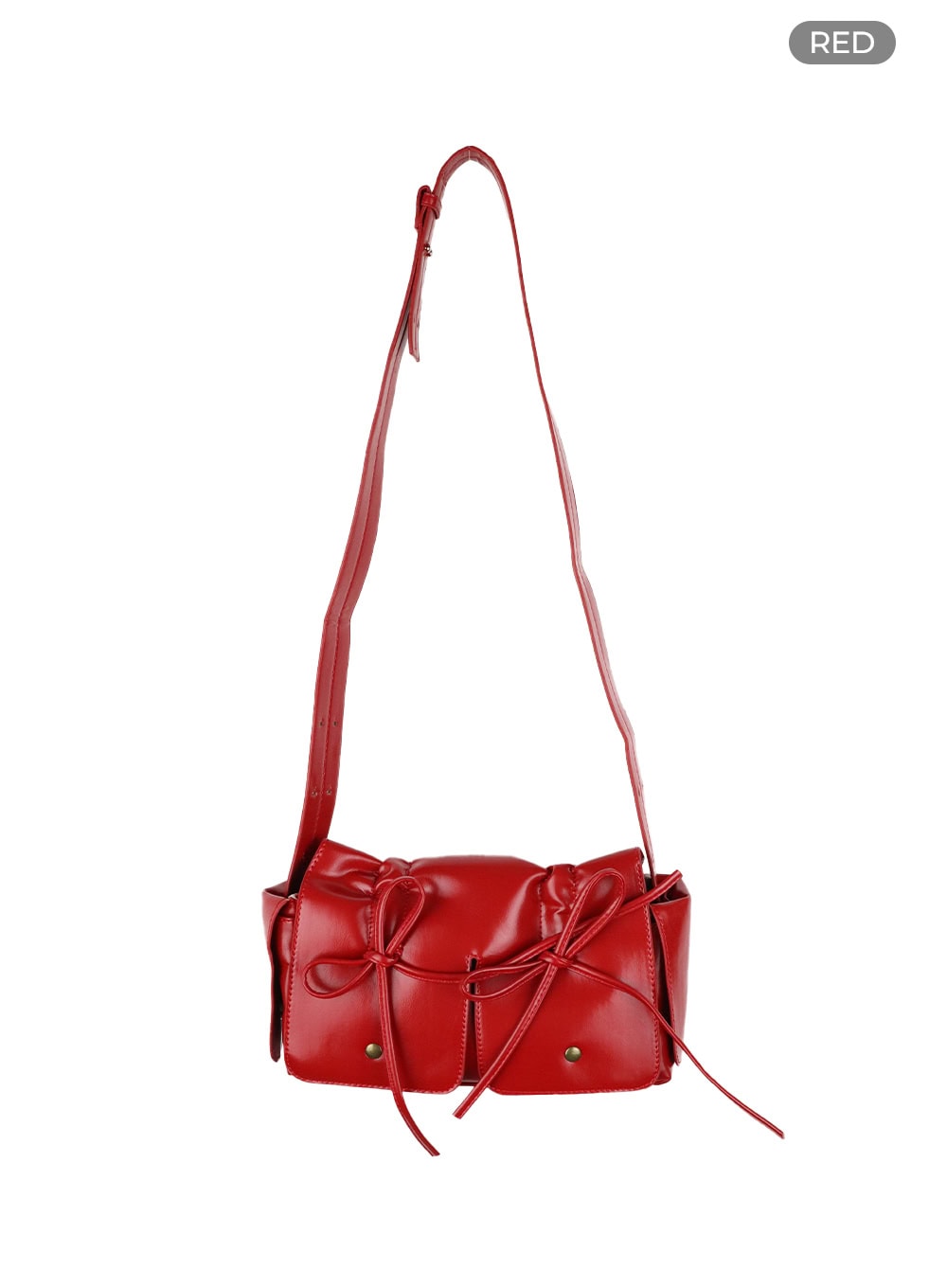 bowknot-leather-shoulder-bag-cy417 / Red
