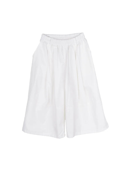 pleated-bermuda-pants-ca528 / White