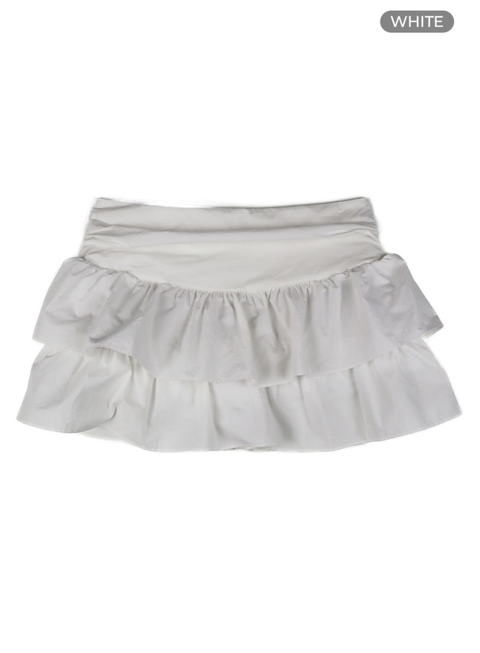 low-rise-frill-mini-skirt-cf429 / White