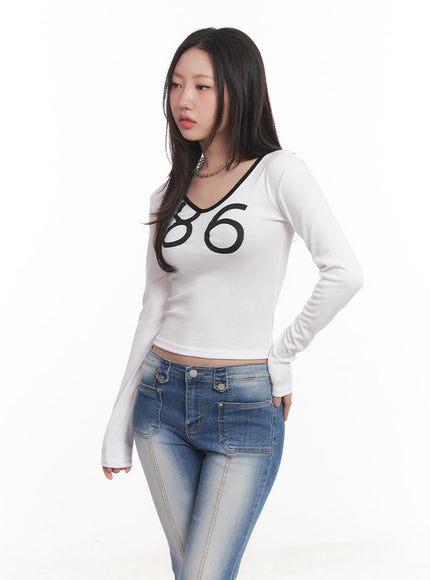 casual-long-sleeve-crop-top-ca530 / White