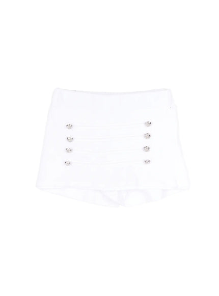 military-button-mini-skort-cy521 / White