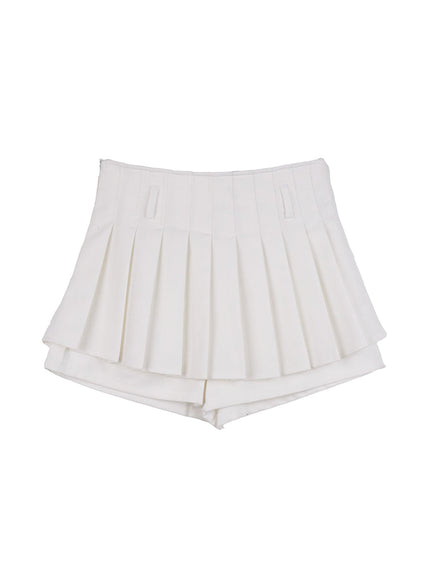 Pleated Mini Skirt with Built-In Shorts CJ528