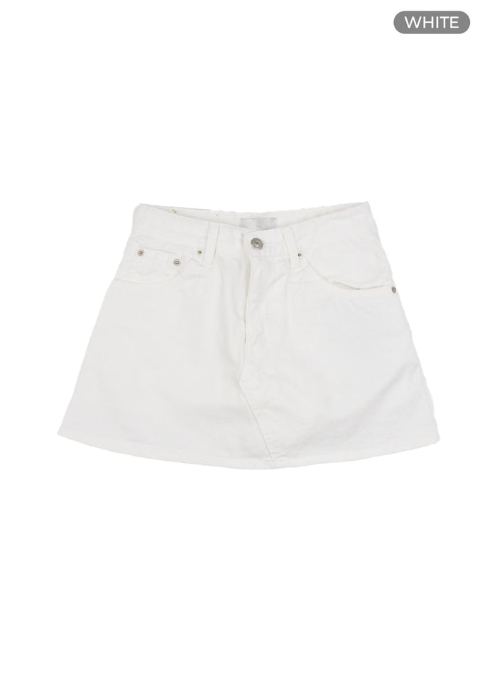 cotton-mini-skirt-cu410 / White