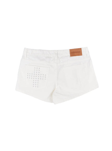 gothic-cross-detail-shorts-ca515 / White