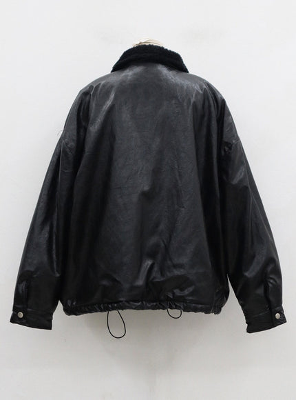 Faux Leather Fur Jacket CD12