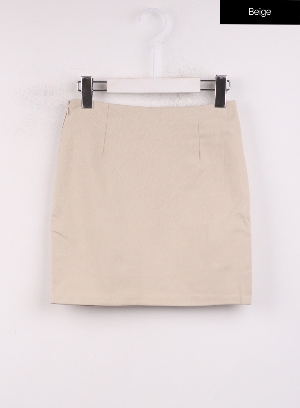 solid-mini-skirt-oj429 / Beige