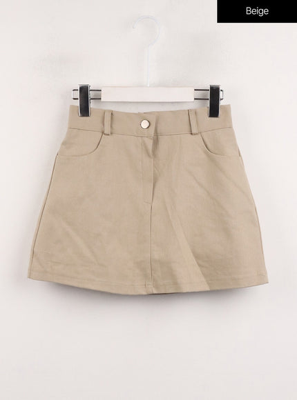 basic-mini-skirt-cj415 / Beige