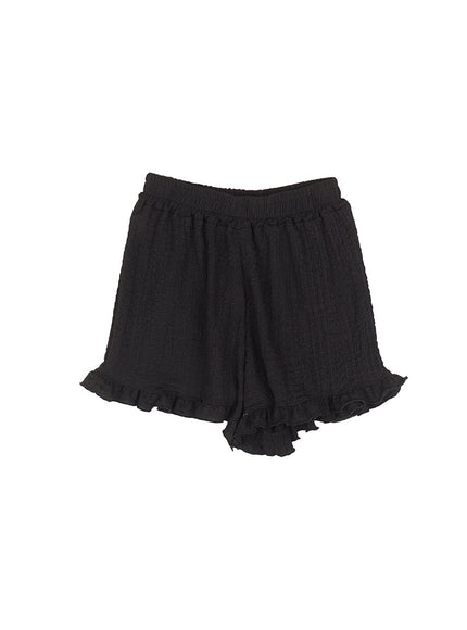 frill-loose-fit-shorts-cu505 / Black