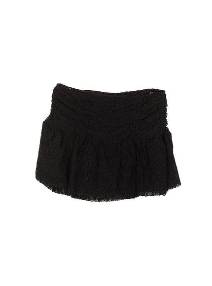 Frill-Trim Lace Skirt CF524