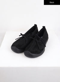 balletcore-suede-ribbon-sneakers-oj418 / Black