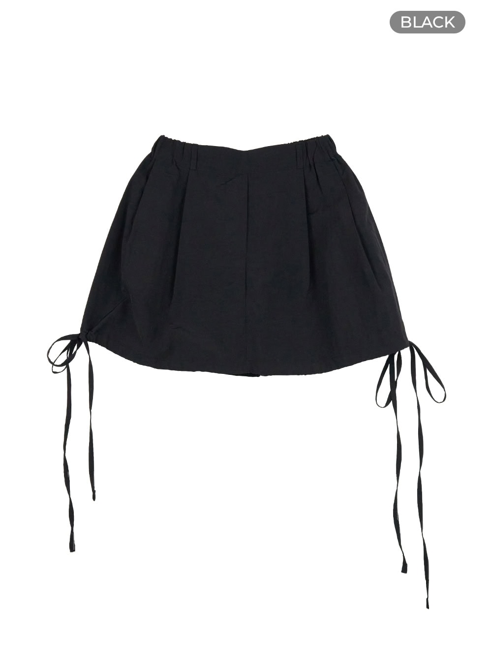 banded-pintuck-mini-skirt-ol417 / Black