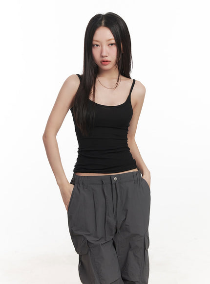 fitted-ribbed-tank-ca518 / Black