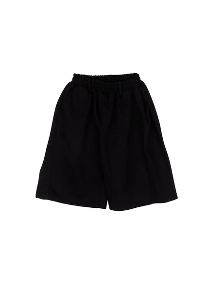 pleated-baggy-sweat-shorts-ca503 / Black