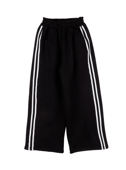 cozy-wide-leg-track-pants-cn528 / Black