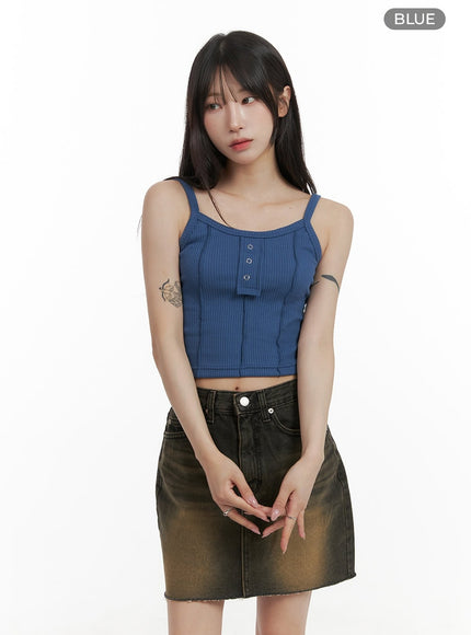 acubi-slim-fit-u-neck-tank-top-ca430 / Blue