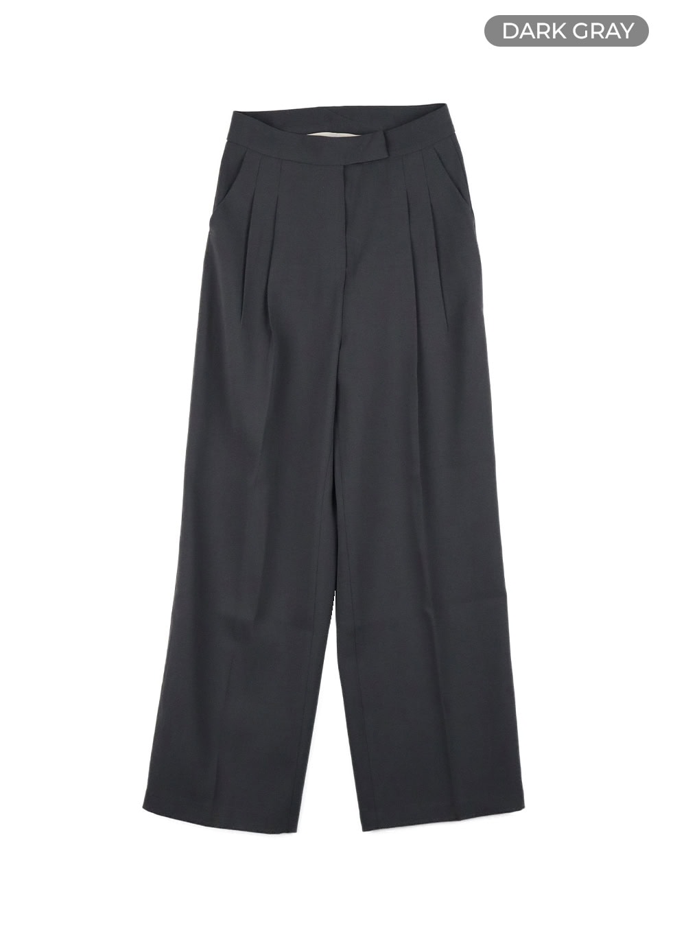 solid-wide-fit-trousers-oy409 / Dark gray