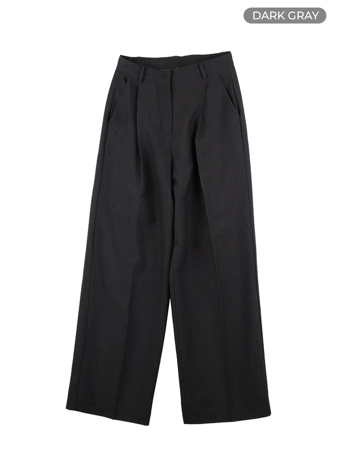 solid-wide-fit-trousers-oa416 / Dark gray