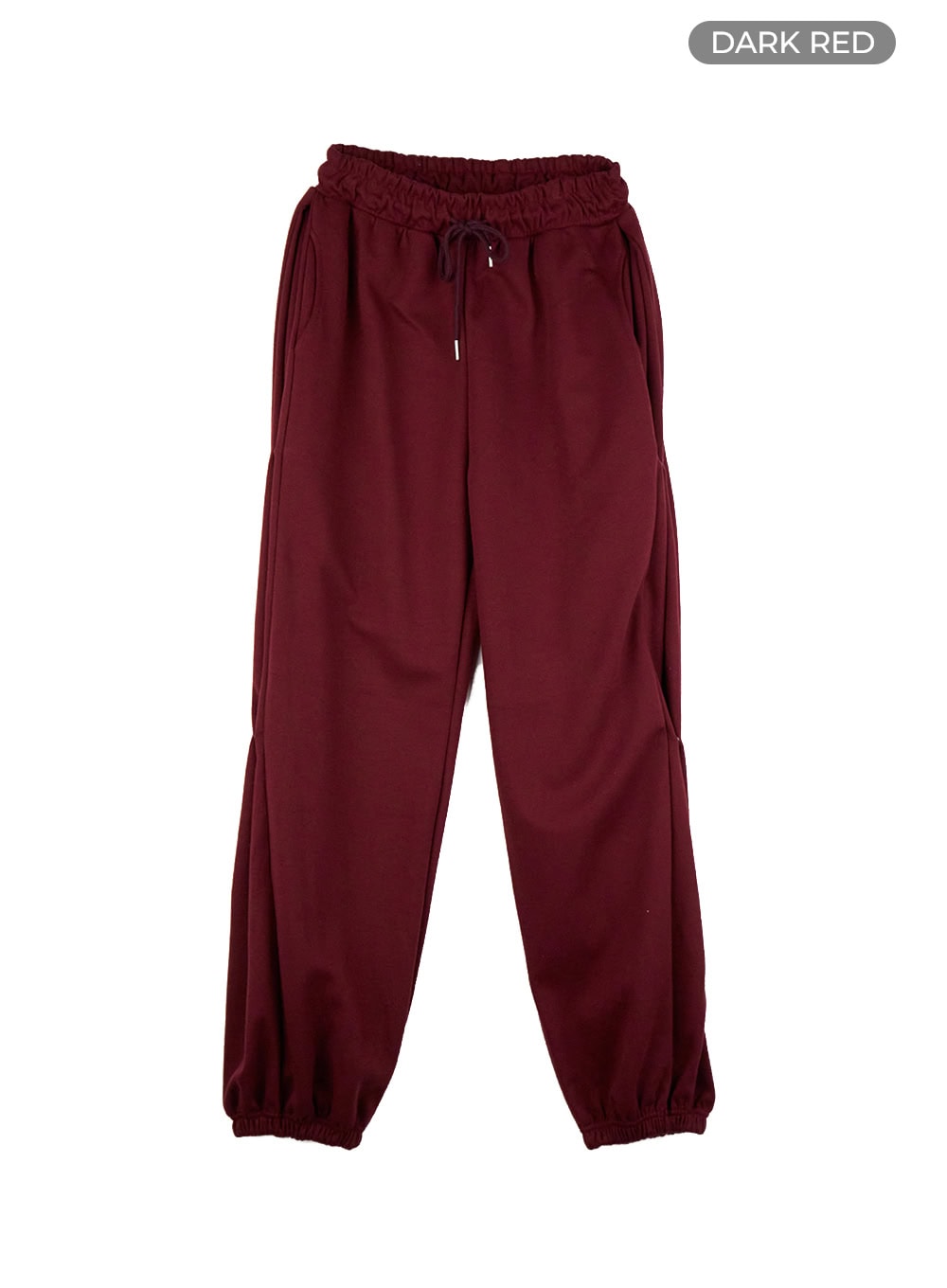 side-buttoned-wide-leg-sweatpants-cs424 / Dark red