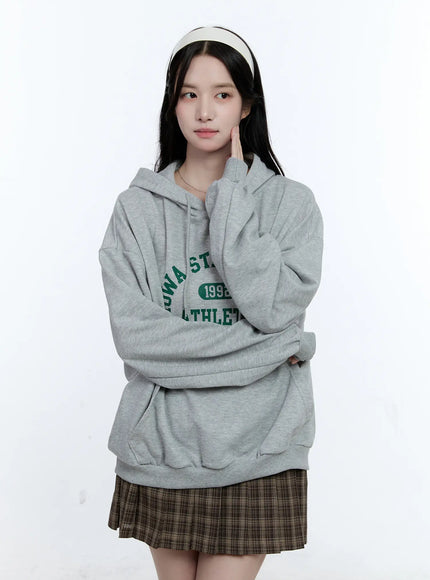 University Print Oversized Hoodie CG514
