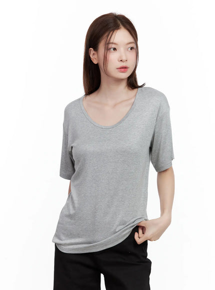 essential-scoop-neck-top / Gray