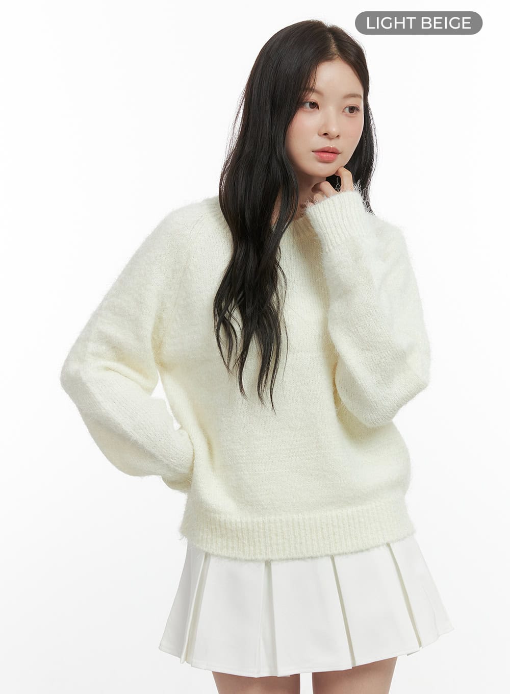 soft-touch-loose-fit-sweater-os423 / Light beige