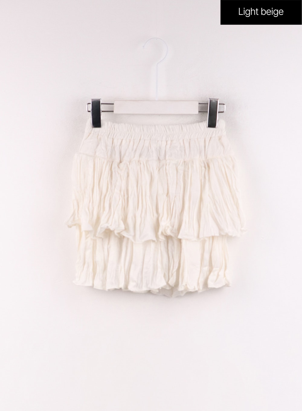 frill-wrinkle-mini-skirt-cf405 / Light beige