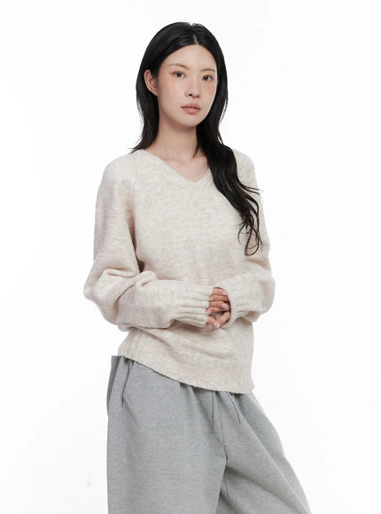 Oversized V-Neck Knit Sweater CS529