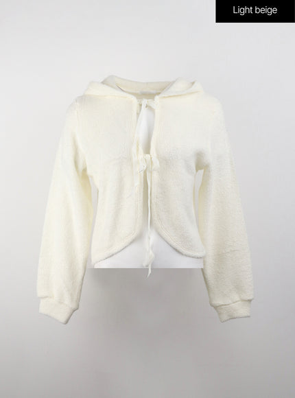 ribbon-terry-cardigan-cj408 / Light beige
