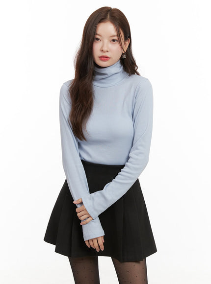 classic-solid-cotton-turtleneck-top-od403 / Light blue