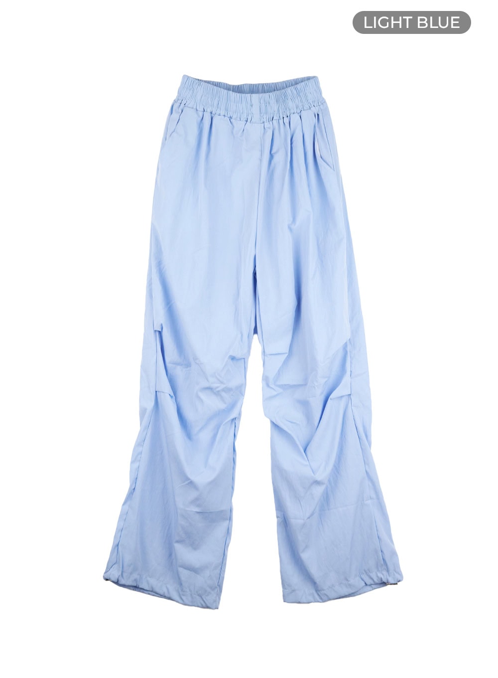 banded-nylon-wide-fit-pants-cl404 / Light blue