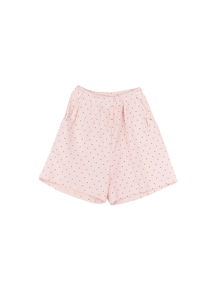 comfy-polka-dot-sweatshorts / Light pink