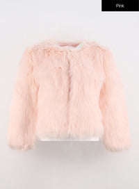 soft-faux-fur-jacket-in323 / Pink