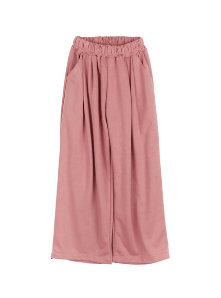 cozy-pintuck-wide-leg-sweatpants-cm517 / Pink