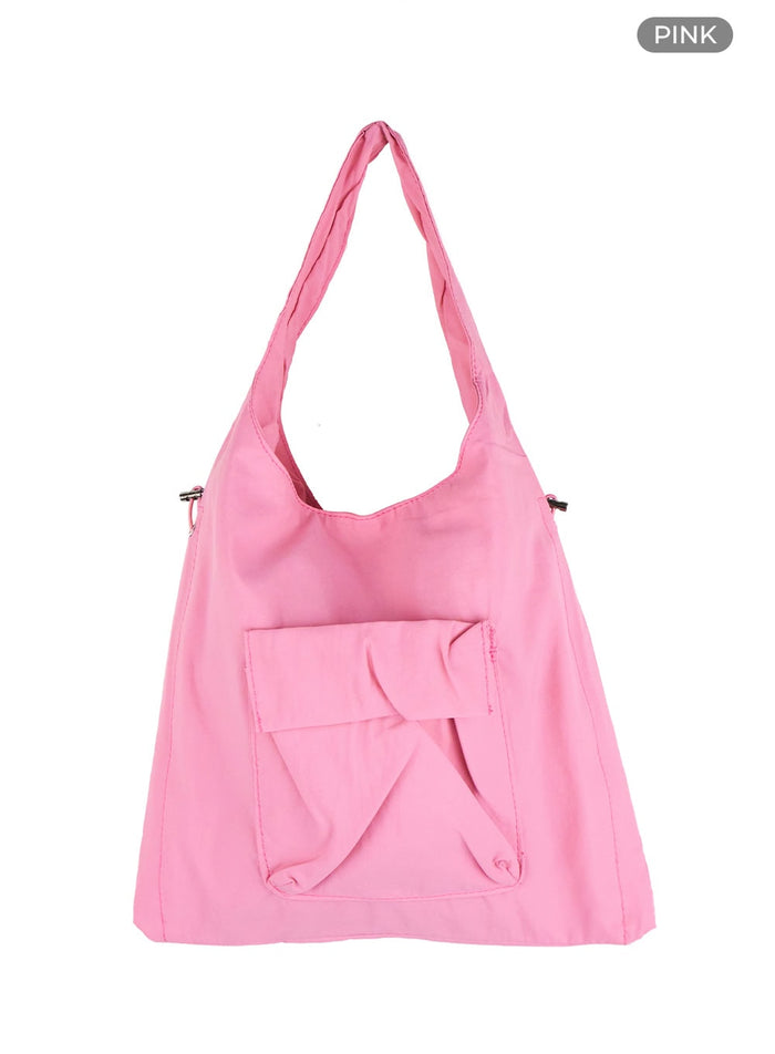 string-pocket-tote-bag-ou411 / Pink