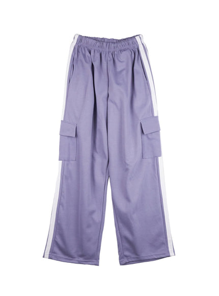 loose-fit-baggy-cargo-sweatpants-on418 / Purple