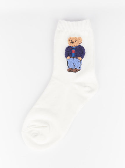 cuddle-standing-bear-socks-im531 / White
