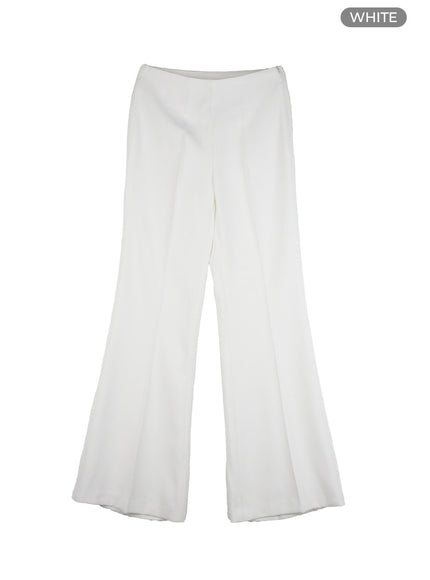 solid-bootcut-tailored-pants-ol423 / White