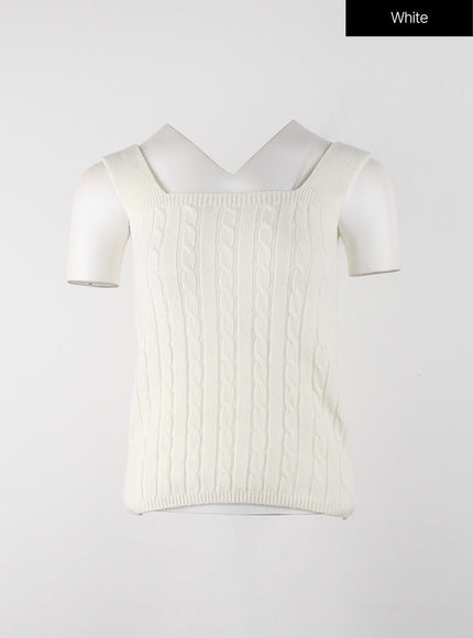 solid-texture-knitted-tank-top-oj405 / White