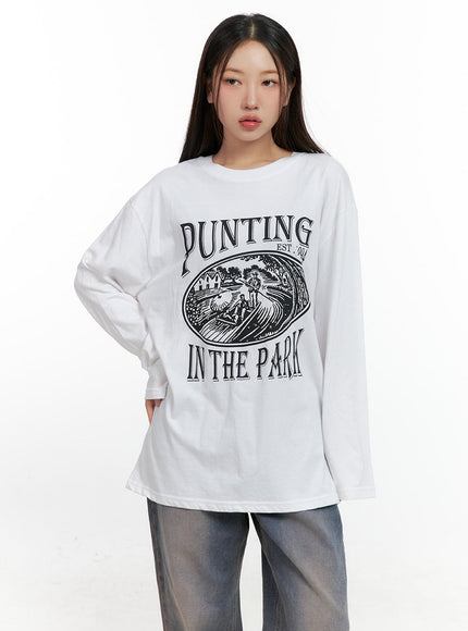 relaxed-fit-graphic-long-sleeve-cn412 / White