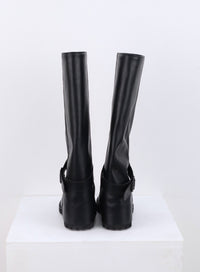 buckle-faux-leather-boots-cn317