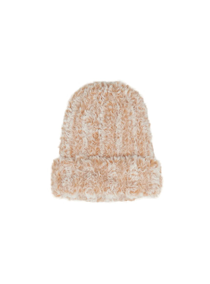 cozy-fluffy-folded-beanie-cd517 / Beige