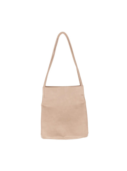 faux-leather-classic-shoulder-bag-cu513 / Beige