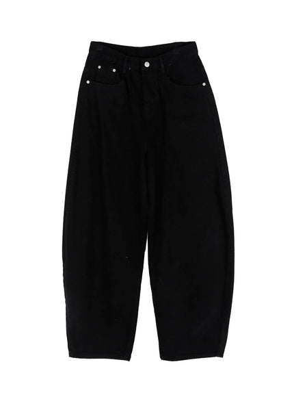 relaxed-fit-fleece-baggy-pants-cd505 / Black