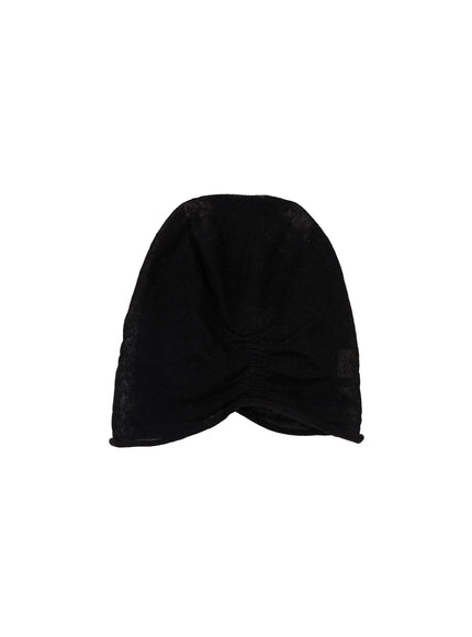 mesh-ruched-beanie-cy515 / Black