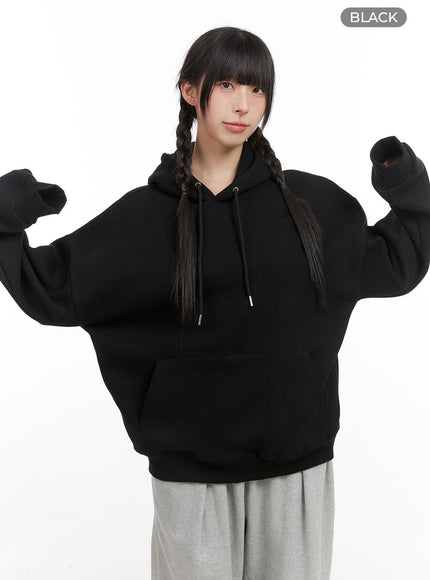 solid-oversized-sweat-hoodie-unisex-cg408 / Black