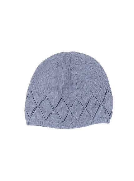 geo-print-linen-beanie-cy520 / Blue