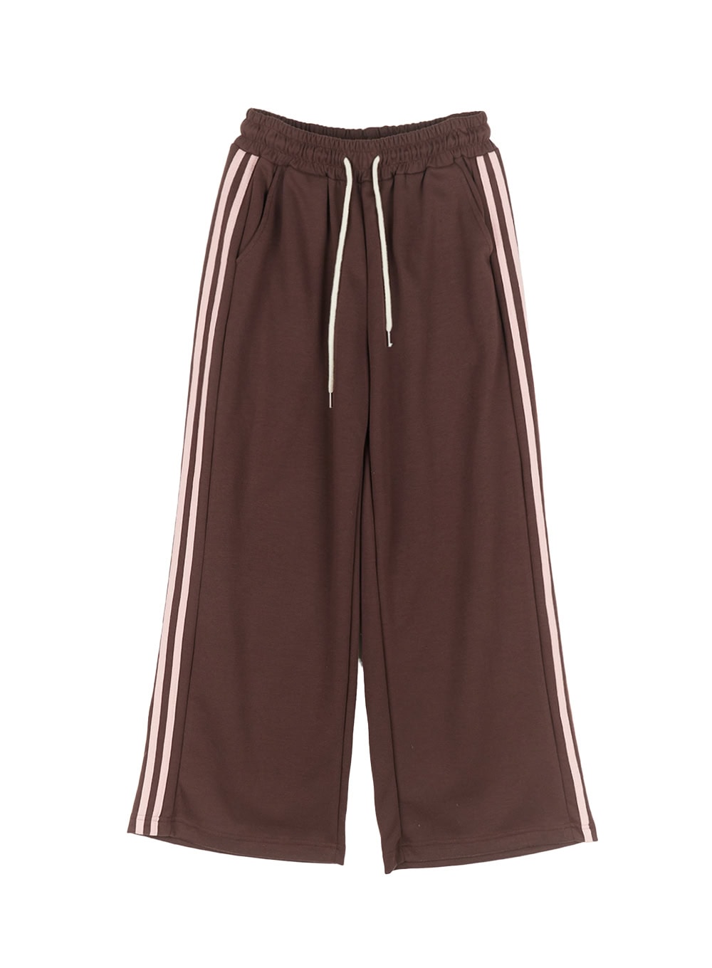 cotton-wide-leg-trackpants-ca516 / Brown